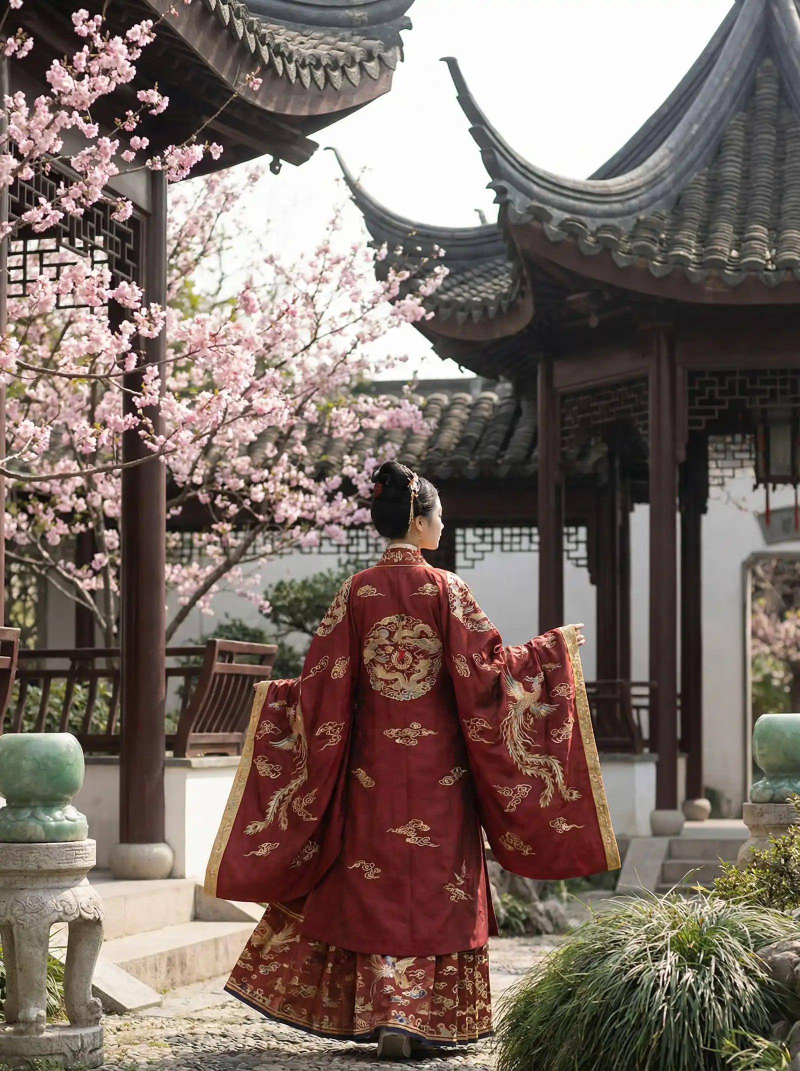 八戒八戒神马在线电影观看网 明制汉服红色凤凰刺绣